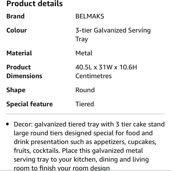 3 Tier Metal Tray, Indoor & Outdoor Use, like new, farmhouse style - Picture 7 of 10